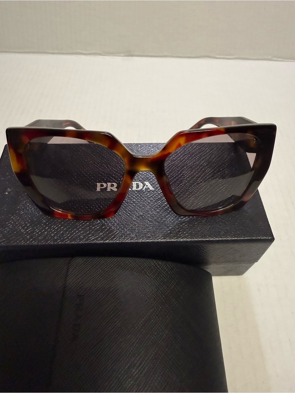 Prada Tortoiseshell Brown & Black Oversized Sunglasses